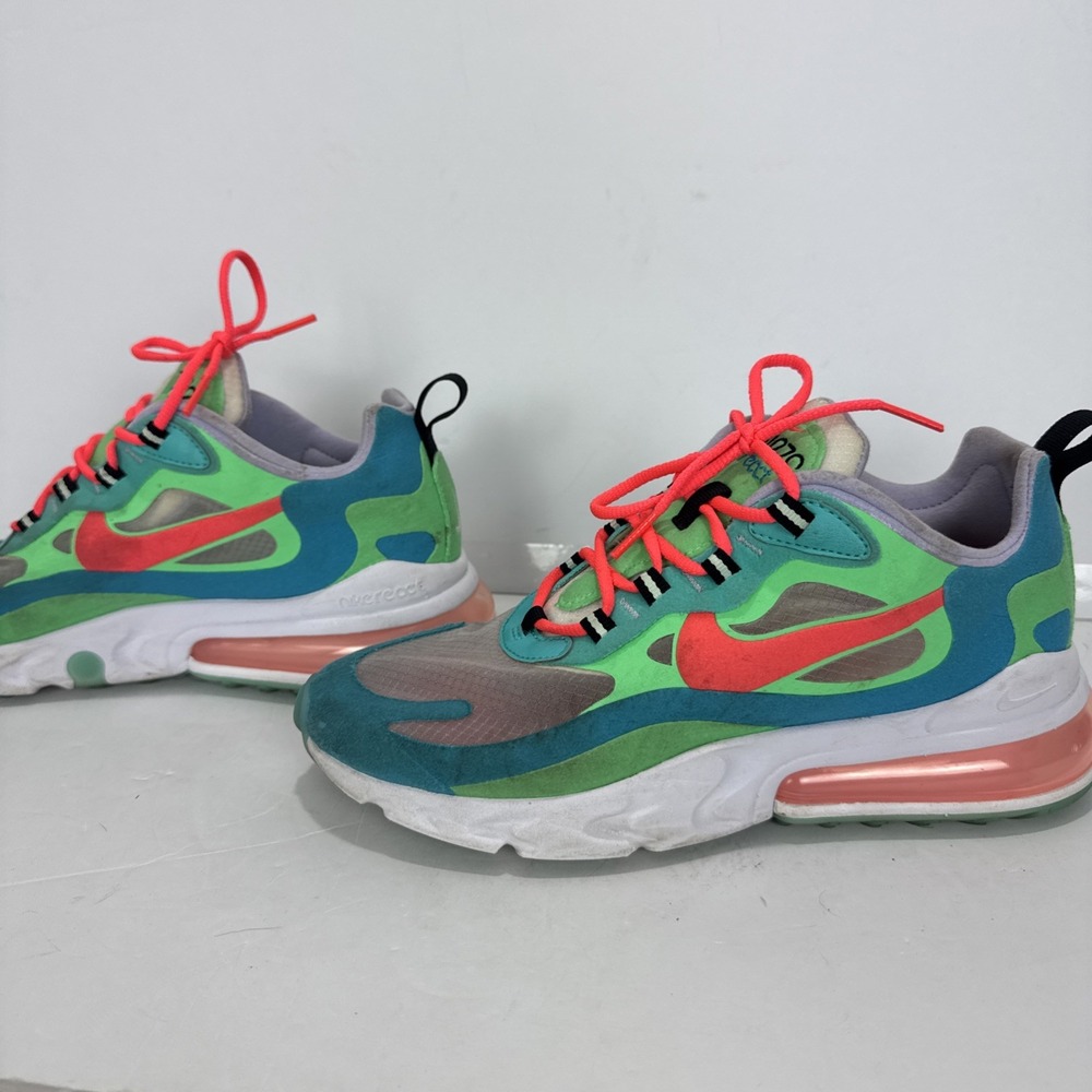 Nike‎ Air Max 270 React Electro Green Lagoon  Womens Size 7.5 - Picture 4 of 8